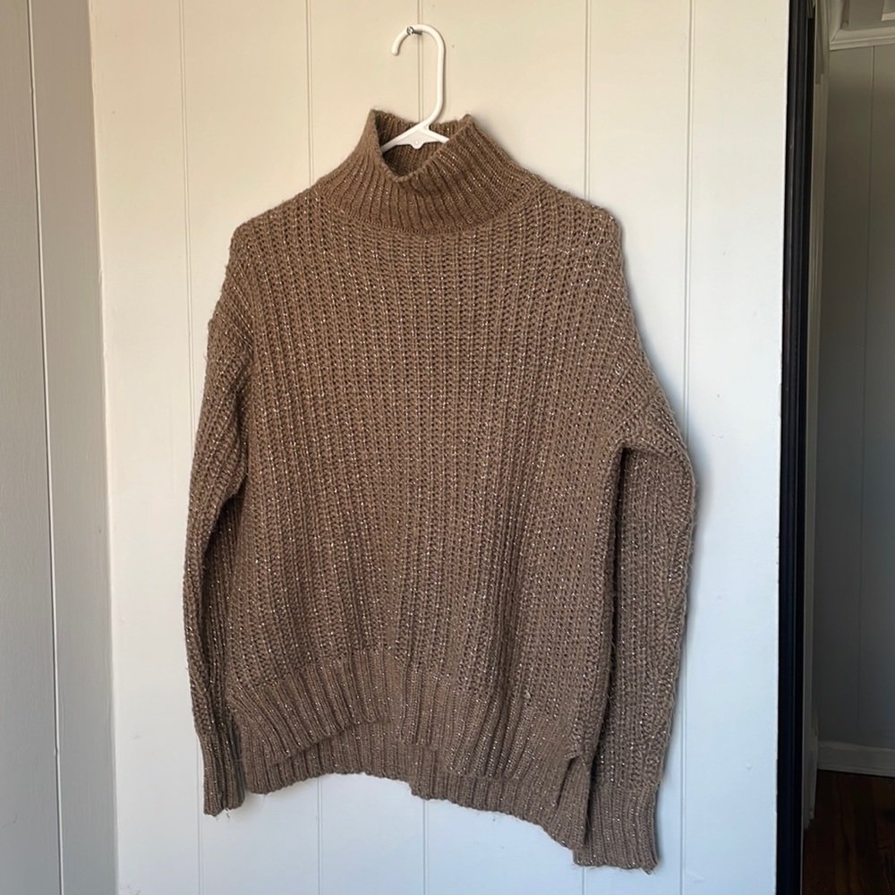 Brown turtleneck sweater